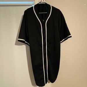 Oversized Black Baseball Jersey